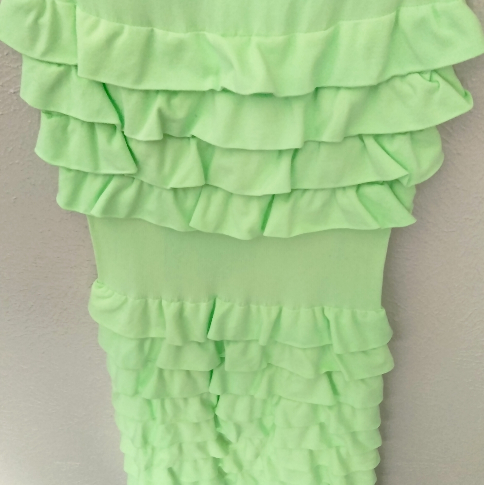 Melon Ruffled Fitted Dress